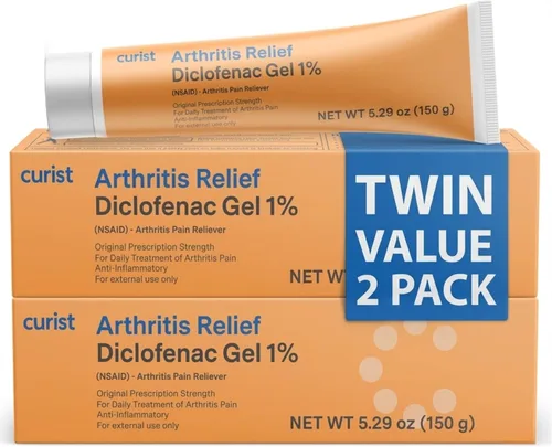 Vista 12 de Curist - Gel tópico de diclofenaco sódico al 1 por ciento 150g para el dolor de artritis - Alivio del dolor en las articulaciones para el dolor