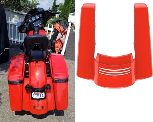 Vista 46 de Extensión de guardabarros trasero estirado para Harley Touring 2014+, whisky ámbar, sin recortes Amber Whiskey