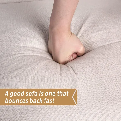 Vista 5 de Silla de sala de estar moderna de mediados de siglo con reposacabezas extensible, sofá individual, silla con marco de madera, silla de lectura