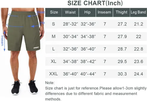 Vista 6 de Souke Sports Pantalones cortos de entrenamiento 2 en 1 para hombre, 7 pulgadas, secado rápido, pantalones cortos atléticos para gimnasio, bolsillos