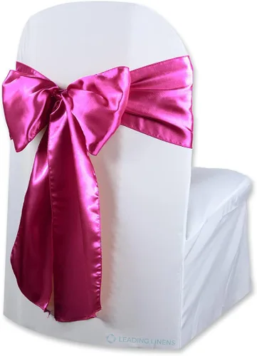 Vista 11 de Funda de satén para silla con lazo – Elegantes fajas para bodas, banquetes, recepciones, eventos especiales, restaurantes y fiestas – 28 opciones