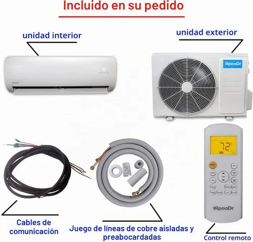 Vista 3 de 9000 BTU Mini Split Aire Acondicionado Sistema Inversor Sin Conductos 17 SEER2 con Bomba de Calor 110V, con Kit de Instalación