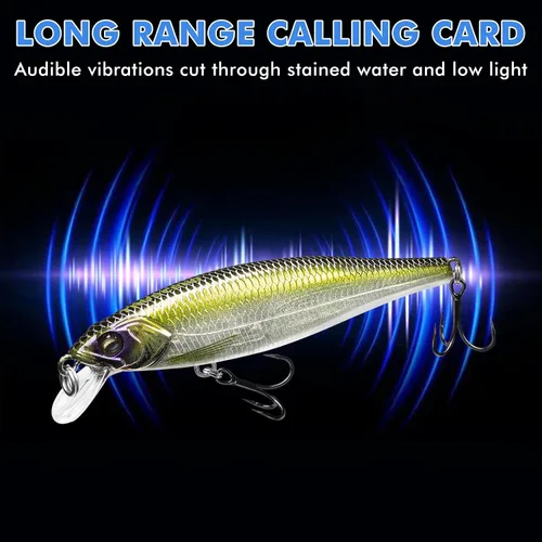 Vista 4 de TRUSCEND Suspending Jerkbait, Rattle Minnow Lures with BKK Hooks, Freshwater Bass Trout Striper Walleye Pike Fishing Lures, Variety Pack for All