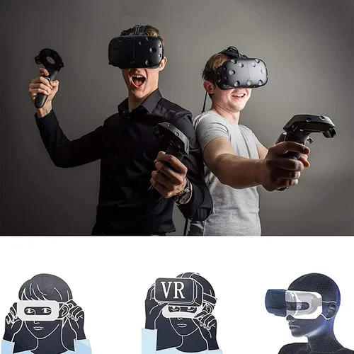 Vista 7 de Busjoy Máscara de realidad virtual transpirable universal máscara de ojo para el hogar para Oculus Quest 2HTC ViveGear VRPlaystation VRVR BoxOculus