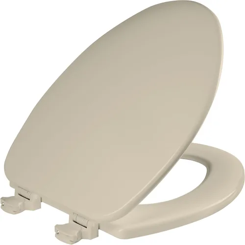 Vista 19 de Asiento de inodoro CHURCH, bisagras de liberación de limpieza fácil para limpiezas profundas, asiento de madera esmaltada duradera, alargado, blanco
