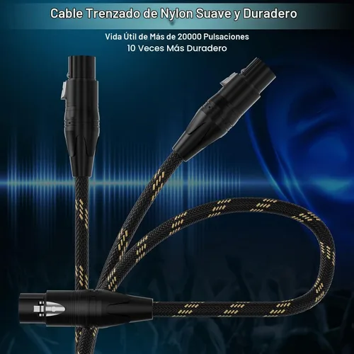 Vista 5 de Adaptador XLR equilibrado hembra a TRS de 1/4 pulgada (6.35mm), cable de micrófono de 6 pies