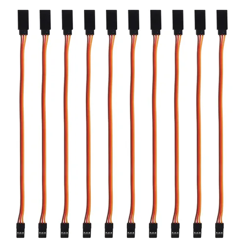 Vista 6 de ACEIRMC Cable de extensión servo de 3 pines hembra a macho conector de cable JR para control remoto de aviones de coche RC (3.9 in)
