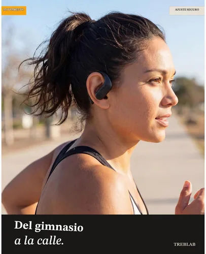 Vista 2 de TREBLAB X3 Pro - Auriculares inalámbricos para entrenamiento con ganchos cómodos, Bluetooth 5.3, graves potentes, aislamiento de ruido, 145 horas