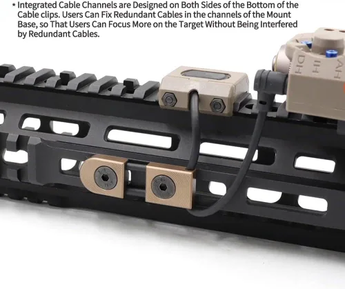 Vista 4 de Mlok Weapon - Guías de cables de interruptor de presión láser y luz de aluminio, paquete de 3, negro/bronceado