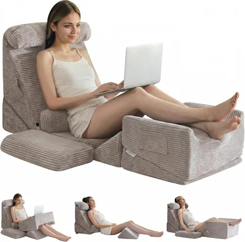 Vista 9 de HIGOGOGO Juego de 10 almohadas ortopédicas de cuña para cama, posicionadores corporales de espuma suave ajustables para recuperación después