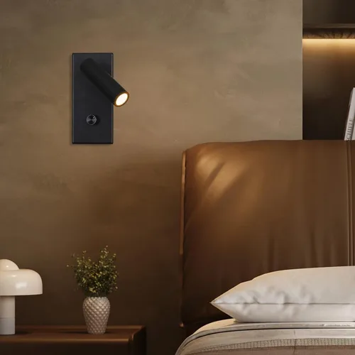 Vista 8 de Lámpara de luz de lectura montada en la pared, interruptor de atenuación física, encendido/apagado/atenuación LED de 5 W, blanco cálido, 3000 K