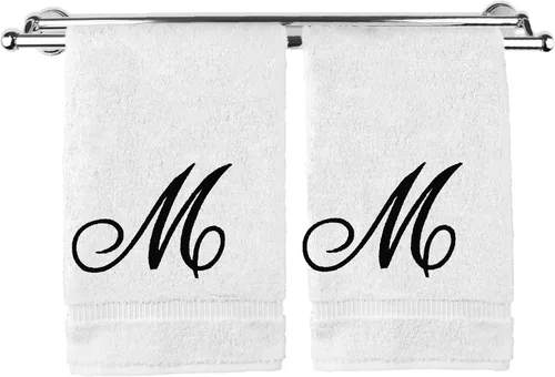 Vista 88 de Toalla de mano con monograma, regalo personalizado, 16 x 30 pulgadas, extra absorbente, 100% algodón turco, acabado de rizo suave, para baño, cocina