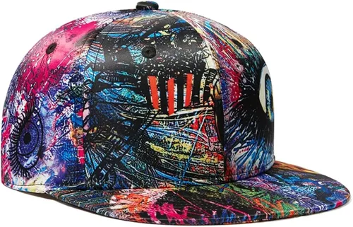 Vista 3 de Quanhaigou Gorra de béisbol estampada sombreros unisex con diseño de graffiti con Snapback y Snapback para el verano