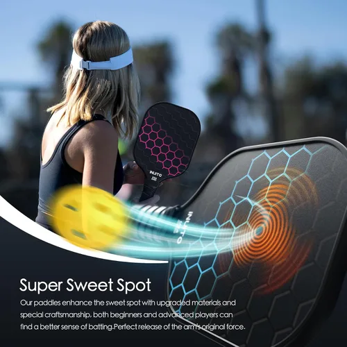 Vista 3 de Juego de 2 palas de pickleball 2026 de 0.63 pulgadas de grosor con bolsa de pickleball grande Sweet Spot Pickle Ball para hombres y mujeres, juego