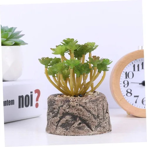 Vista 9 de 1 juego de plantas de imitación delicado diseño de simulación para oficina en casa y decoración de centros comerciales, piedra loto pequeño lirio