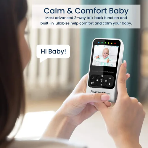 Vista 4 de Babysense - Monitor de video para bebé con cámara digital, monitor sin interferencias con visión nocturna por infrarrojos, comunicación de dos vías