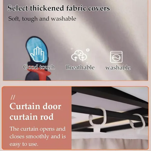 Vista 6 de large closets Folding Clothes Closet Metal Iron Wardrobe Closet Portable Closets for Hanging Clothes Easy to Assemble Saves Space Closet Space-saving