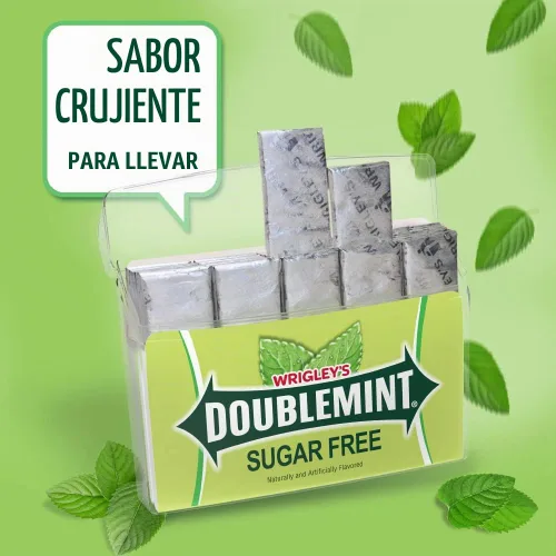 Vista 5 de Chicle DOUBLEMINT 35 barritas Sin Azúcar MegaPack 4.7 onzas (paquete de 6), 87 onzas