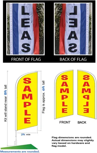 Vista 2 de FFN Paquete de 3 kits de bandera de plumas de 8 pies, incluye mástiles de bandera, estacas de tierra y bolsas de viaje, letreros de césped