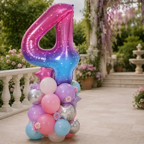 Vista 189 de Globo negro del número 0 para niñas y niños, 40 pulgadas, grande, número 0-9, de papel de aluminio, de Mylar para helio, juego de globos digitales