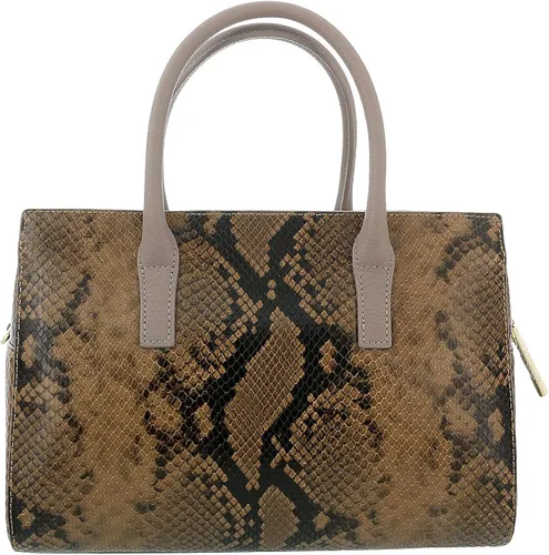 Vista 4 de ROBERTO CAVALLI Class Taupe Snakeskin - Bolso grande Millie Deluxe para mujer gris topo