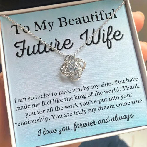 Vista 4 de to My Future Wife Love Knot Necklace - Soulmate Necklaces for Women, Engagement Gift for Girlfriend Soulmate Jewelry Womens Jewelry Gifts Romantic
