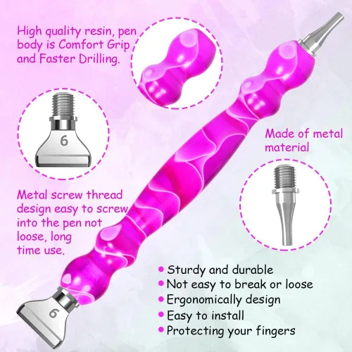 Vista 5 de Praise V Do Kit de bolígrafo de pintura de diamante, accesorios de herramienta, lápiz capacitivo, taladro para adultos con colocadores de metal