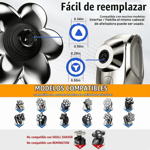 Vista 3 de Reemplazo magnético de la cabeza de la afeitadora de 7 cabezas para la Plata/paquete de 3