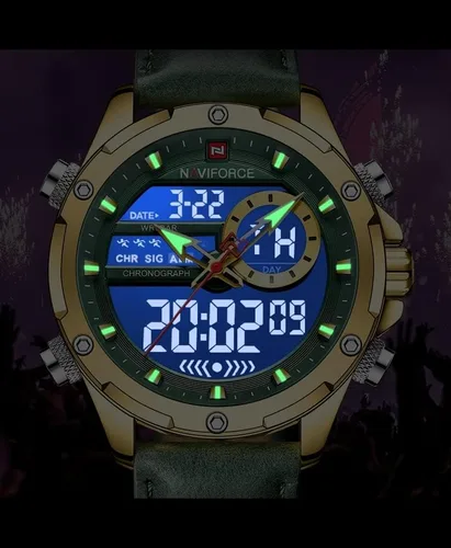 Vista 5 de AIMES Watches for Men Military Digital Sport Stylish Casual Analog Quartz Waterproof Watch Multifunction Leather Business Dress Wristwatch for Men