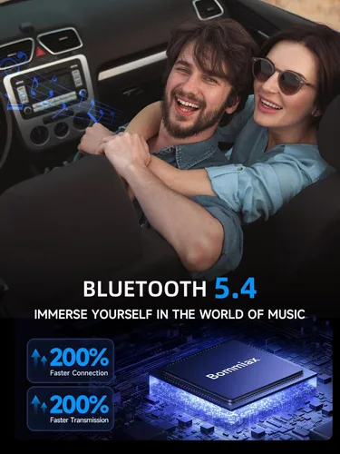 Vista 3 de Adaptador de coche de transmisor FM Bluetooth 5.4 de 77 W [PD3.0 65W+12W de carga rápida] Adaptador Bluetooth para automóvil