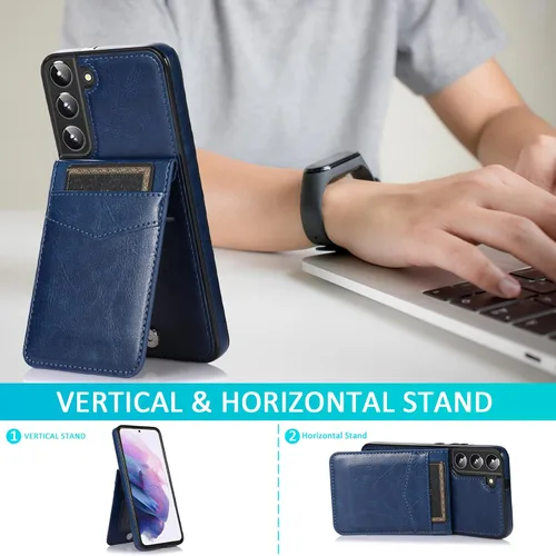 Vista 3 de Asuwish Funda de teléfono para Samsung Galaxy S22 Plus/S22+ con protector de pantalla de vidrio templado y tarjetero para tarjetas de crédito