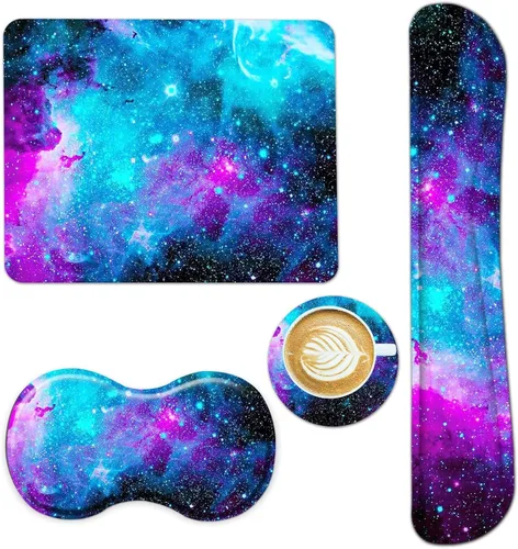 Vista 11 de AIMSA Alfombrilla de mouse con soporte para reposamuñecas, juego de reposamuñecas para teclado, alfombrilla ergonómica de espuma viscoelástica