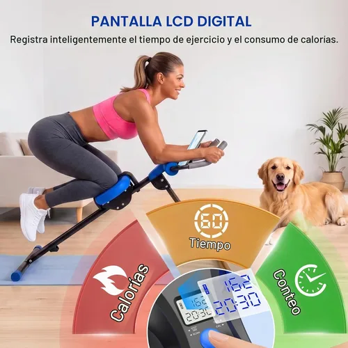 Vista 4 de Máquina de abdominales para gimnasio en casa, máquina de entrenamiento abdominal ajustable con 2 ajustes de inclinación y 5 niveles de altura