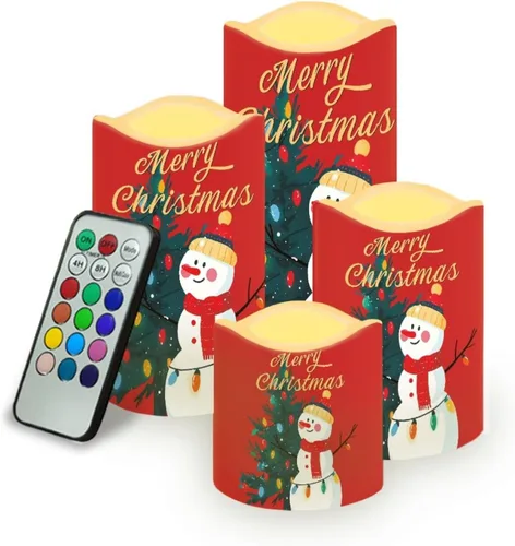 Vista 20 de Jeiento American Flag Flameless Candles 4 Pack 4th of July Home Decoration Flower American Flag LED Candles Battery Operated with Timer Remote