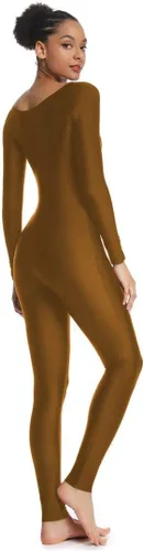 Vista 6 de OVIGILY Traje de baile unitardo de manga larga para mujer, traje de cuerpo completo de elastano