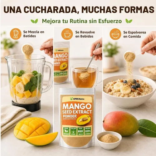 Vista 4 de XPRS Nutra Polvo de extracto de semilla de mango – Semillas de mango premium (Mangifera Indica) – Polvo de extracto silvestre fresco premium sin OMG