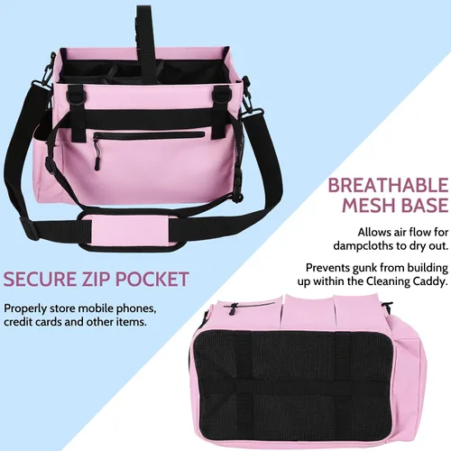 Vista 5 de Bolsas grandes de limpieza con asa y correas de hombro y cintura, para suministros de limpieza, para almacenamiento de muebles, organizador