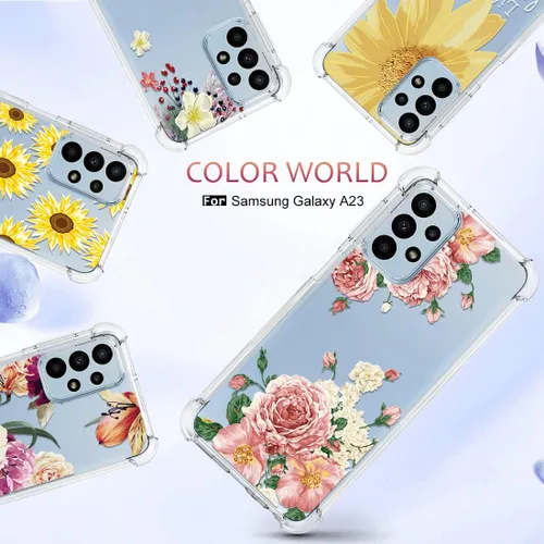 Vista 6 de Osophter Funda transparente para Samsung Galaxy A23 con esquinas reforzadas de poliuretano termoplástico (TPU), absorción de golpes, flexible