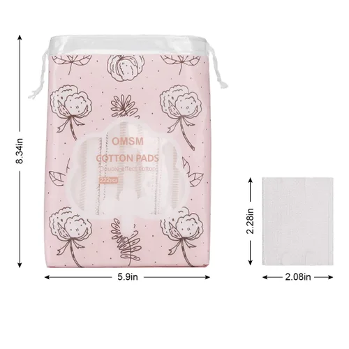 Vista 13 de Almohadillas de algodón, almohadillas para eliminar maquillaje facial de labios y ojos, 100% algodón puro, cuadrados de algodón cosmético eficaz
