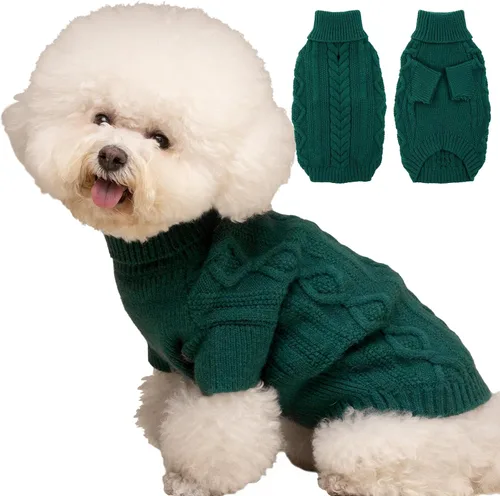 Vista 16 de PeacockGreen XS Suéter para Perro Hembra Chihuahua Teacup, Ropa para Gatos y Cachorros - Suéter Cálido de Invierno para Navidad y Acción de Gracias