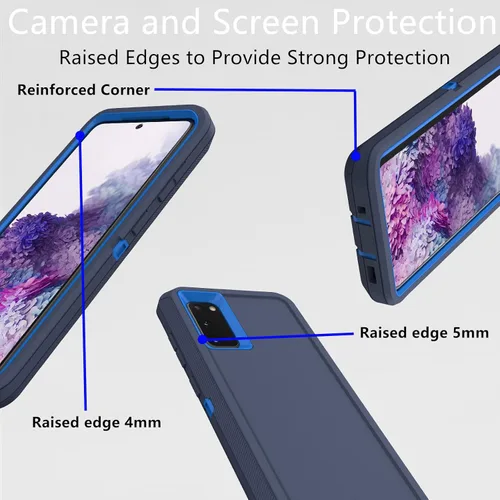 Vista 4 de Funda para Samsung Galaxy S20 (no para versión Plus), resistente funda protectora a prueba de polvo a prueba de golpes, protección contra caídas, 3