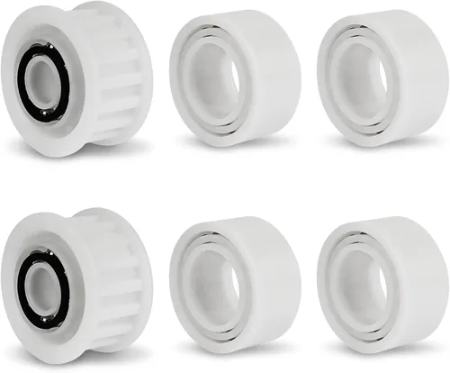 Vista 9 de Piezas de repuesto robóticas automáticas para limpiador de piscinas, ruedas guía paquete de 4 con 2 engranajes de polea 3884997-R6 para Maytronics