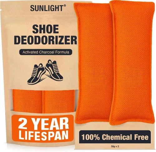 Vista 8 de Sunlight® Desodorante para zapatos con carbón activado que absorbe olores para el hogar, eliminador de olores fuertes en zapatos, desodorante