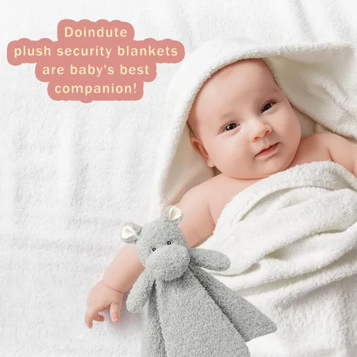Vista 6 de Manta de seguridad suave de hipopótamo gris bebé, manta de felpa de personaje hipopótamo, regalo de baby shower/guardería, manta para acurrucarse