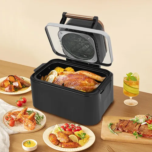 Vista 7 de Freidora de aire de 12.68 cuartos de galón, freidora de aire compacta para el hogar con tecnología rápida de aire crujiente de 400 °F, freidora