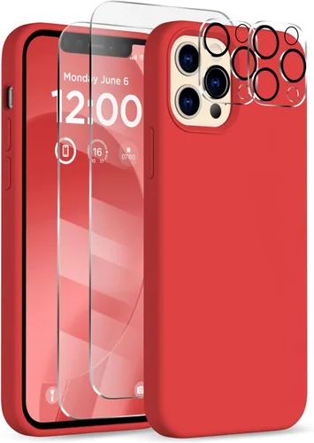 Vista 13 de Funda para iPhone 12 Pro Max, [2 protectores de cámara + 2 protectores de pantalla], funda protectora de silicona de cuerpo completo a prueba