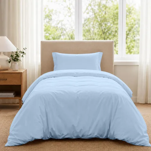 Vista 20 de ROYALE LINENS Funda de edredón negra tamaño individual – Fundas de edredón de 2 piezas – Cierre de cremallera – 1 funda de edredón individual de 68