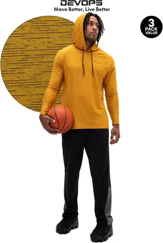 Vista 2 de DEVOPS - Sudadera con capucha para hombre, de manga larga, para pesca, senderismo, correr, entrenamiento