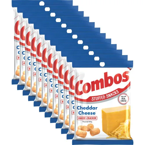 Vista 10 de COMBOS Cheese Snacks - Paquetes de bocadillos de queso nacho, aperitivo de galleta horneada, bolsa a granel de 6.3 onzas (paquete de 12) Easy