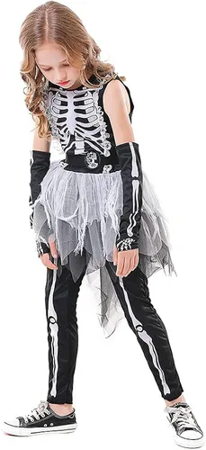 Vista 5 de Seasons Disfraz de esqueleto fantasma para niñas de Halloween
